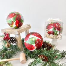 Load image into Gallery viewer, Hand Painted Smashing Ornament: Christmas Plaid

